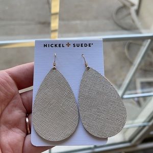 NWT nickel & suede earrings